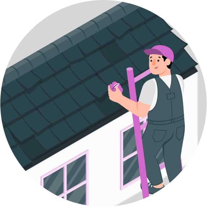 Animated image of roofer