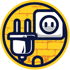 Electricians icon with electrical wire and socket