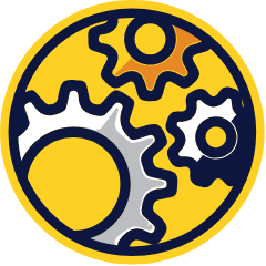 Machinists icon with gears