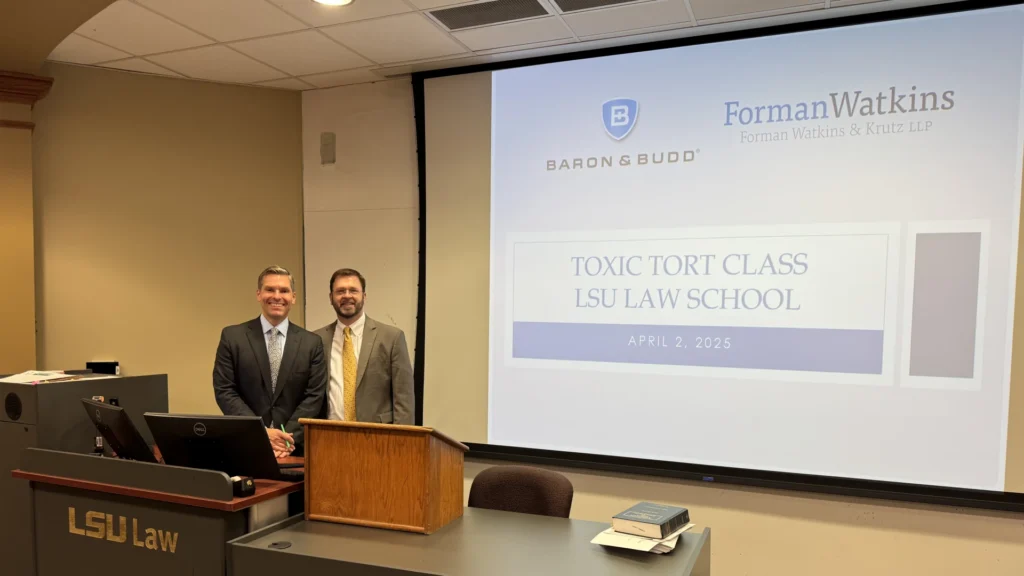David Cannella speaking at LSU Law School