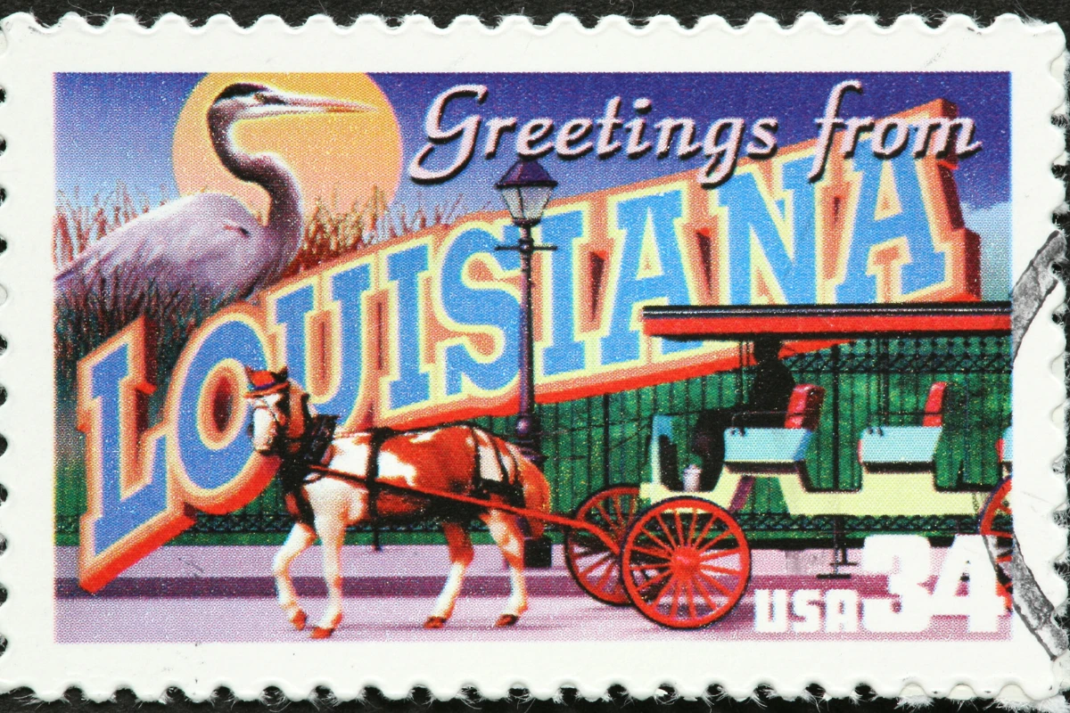 Greetings from Louisiana stamp