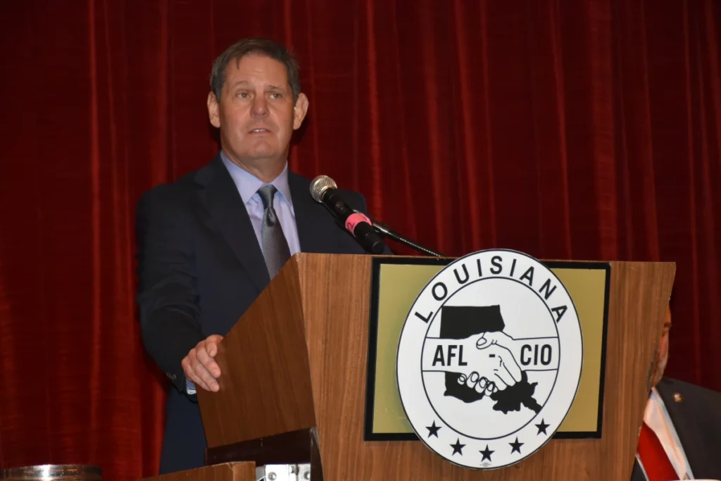 Todd Kale speaking at Louisiana AFL-CIO conference